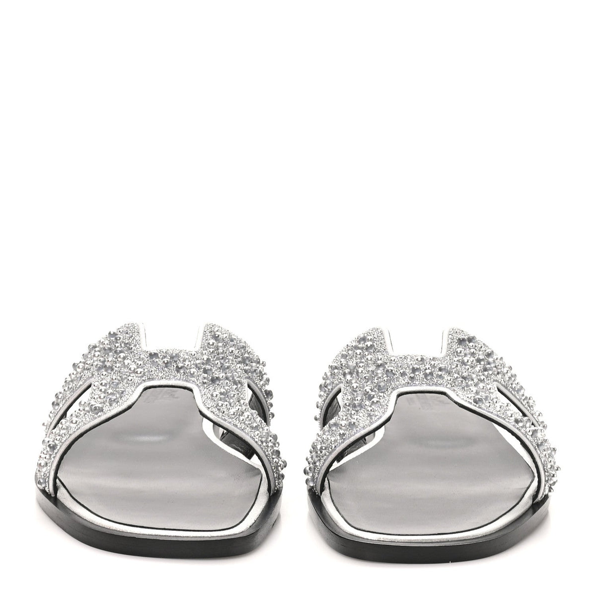 Hermès - Velvet Goatskin Crystal Beads Oran Sandals