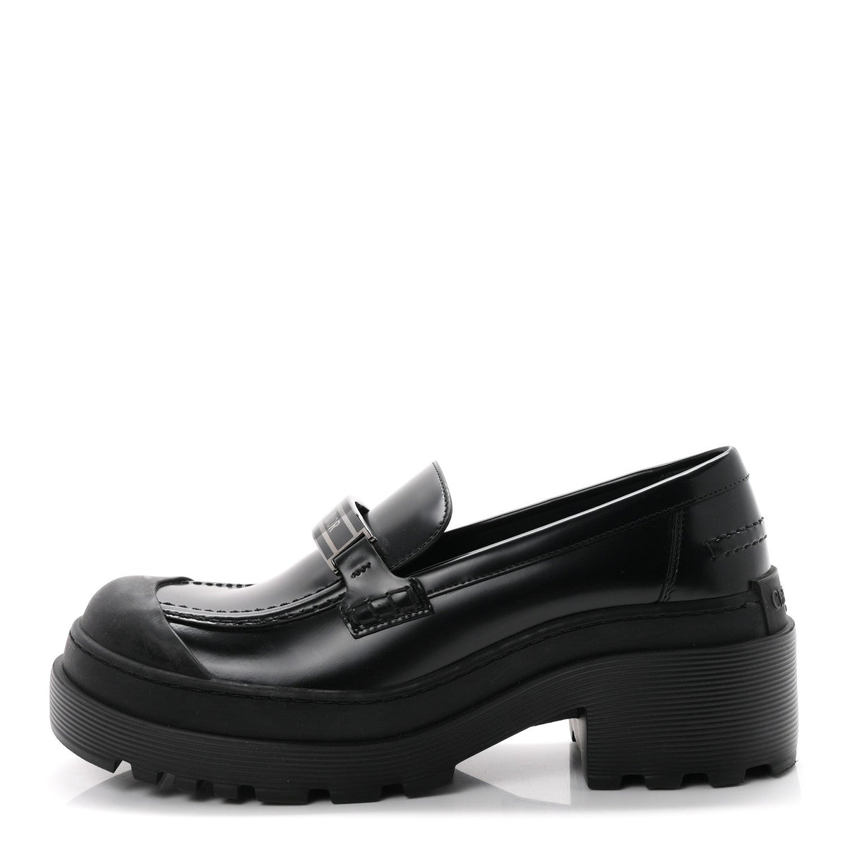 Dior - Brushed Calfskin Rubber Dior Code Cap Toe Lug Sole 35mm Loafers