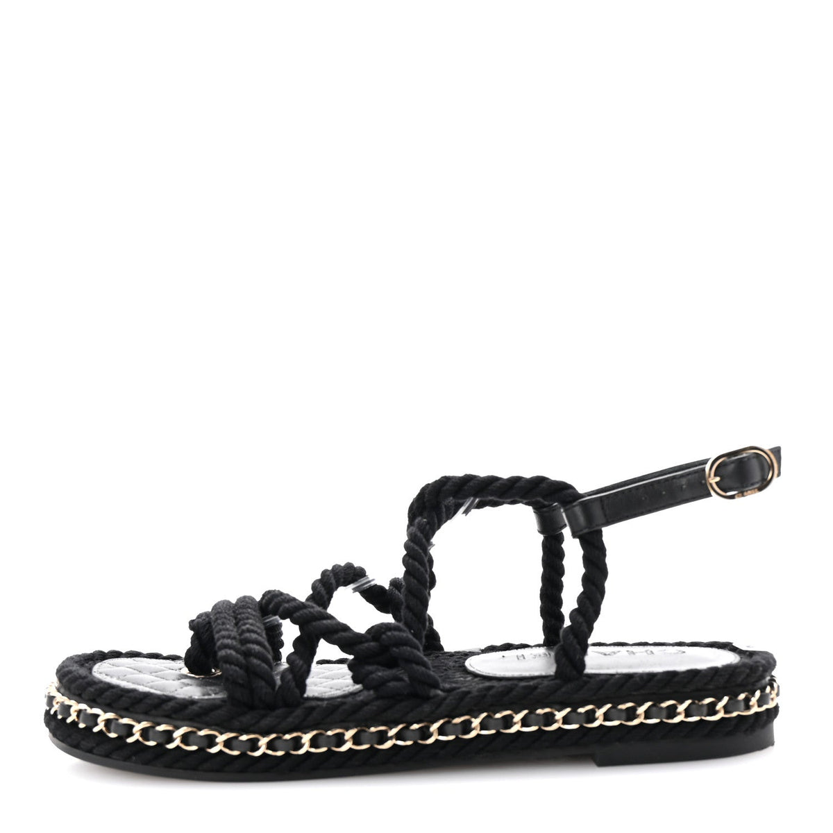 Chanel - Lambskin Cord Chain CC Sandals