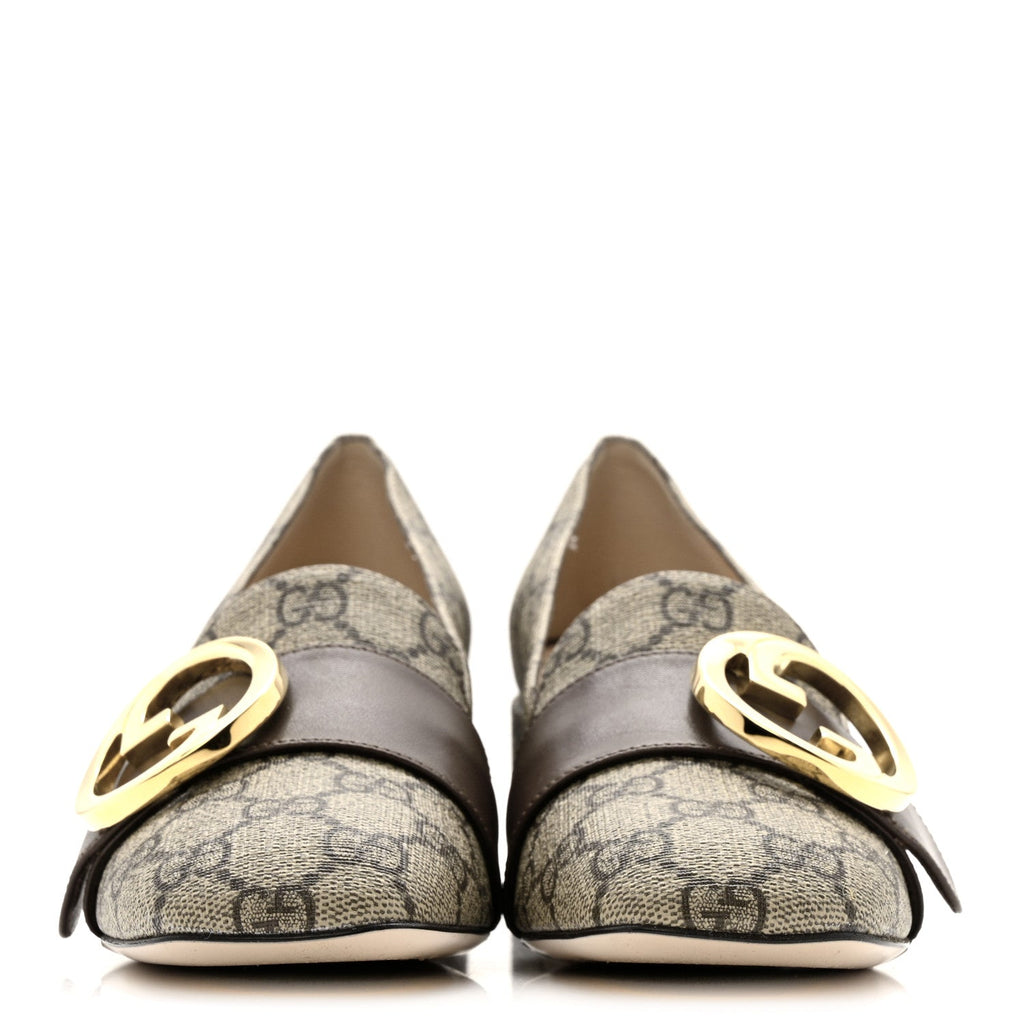 Gucci - GG Supreme Monogram Malaga Kid Blondie Pumps