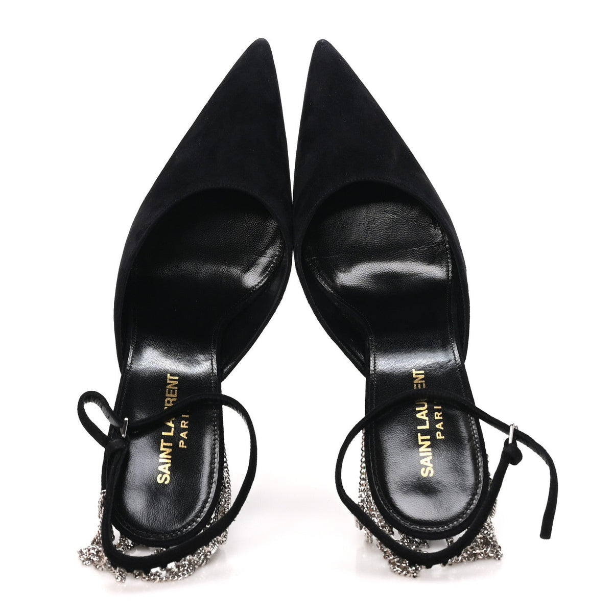 Saint Laurent - Kid Scamosciato Sling 90 Chain Pumps