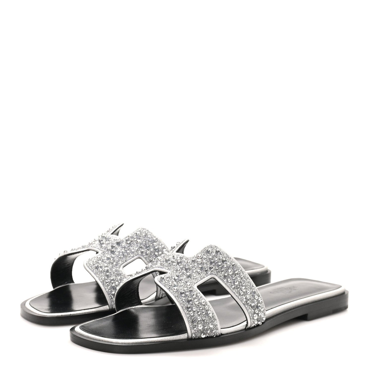 Hermès - Velvet Goatskin Crystal Beads Oran Sandals