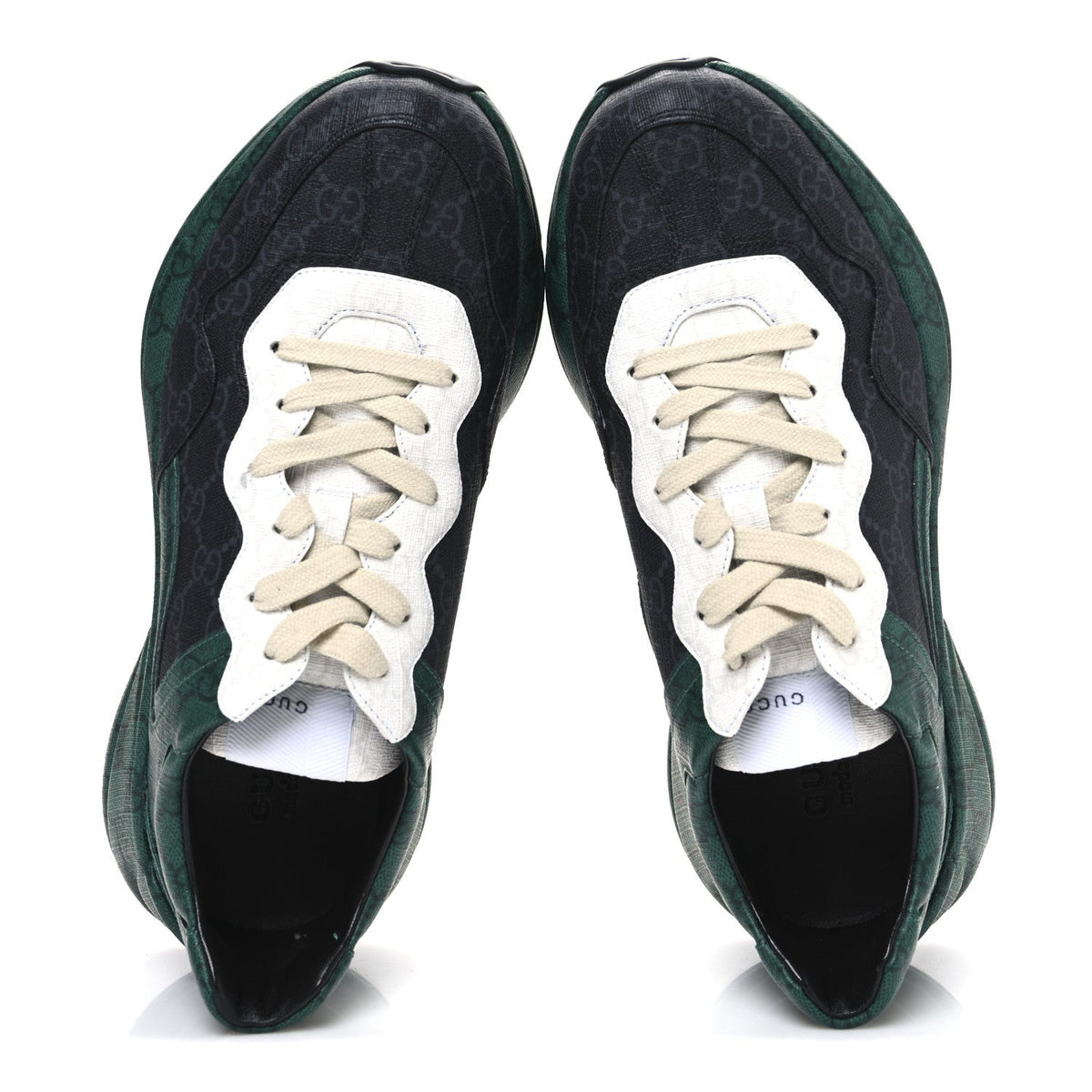 Gucci - GG Supreme Monogram Rhyton Sneakers 8.5 Black Green