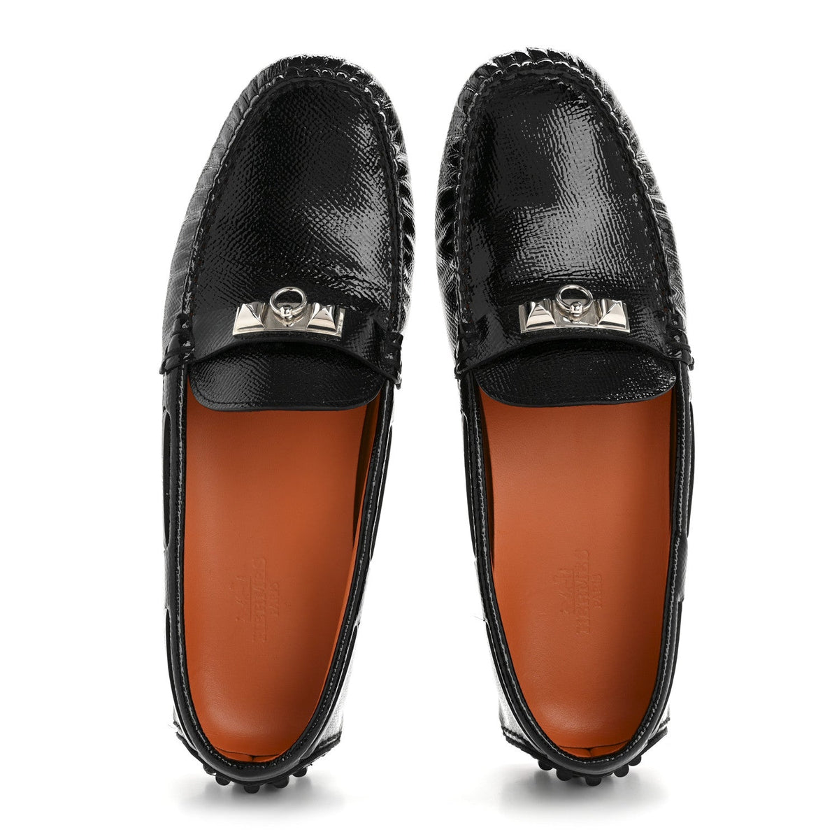 Hermès - Patent Epsom Irving Driving Moccasin Loafers
