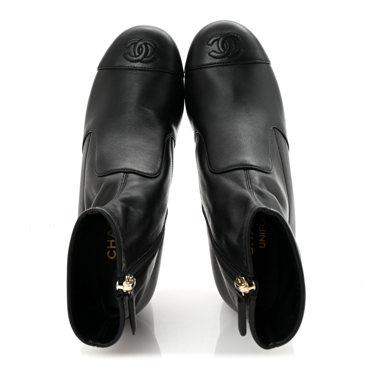 Chanel - Stretch Lambskin Cap Toe CC Short Boots