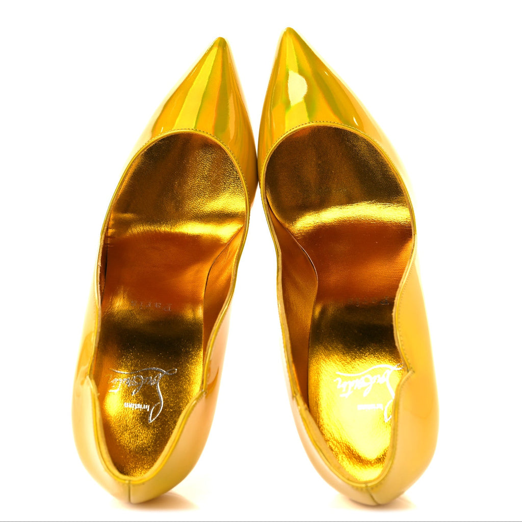 Christian Louboutin - Metallic Patent Hot Chick 100 Pumps