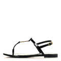 Saint Laurent - Patent Calfskin Cassandra Monogram Sandals