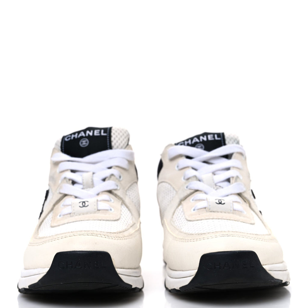 Chanel - Mesh Suede Calfskin Grained Calfskin CC Sneakers