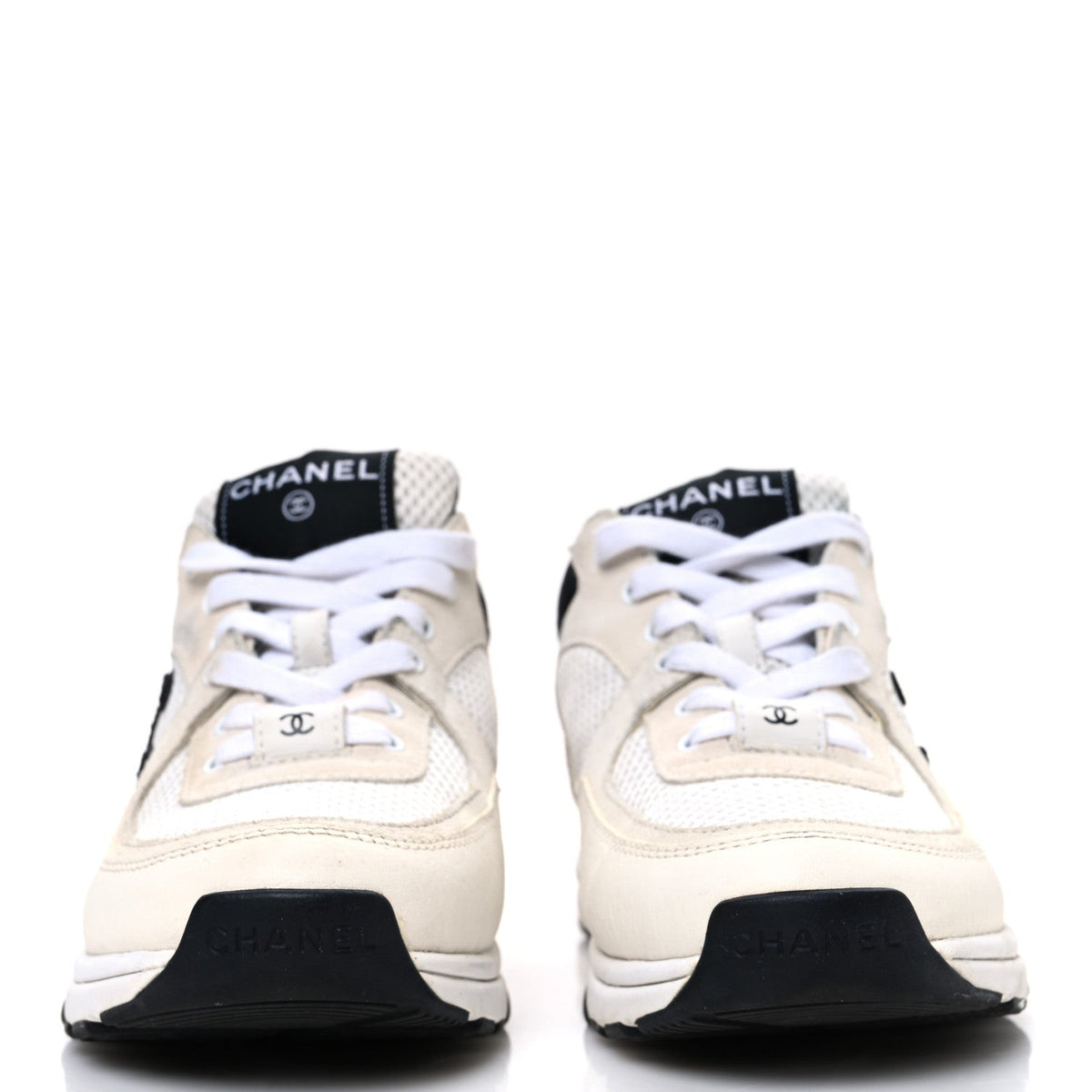 Chanel - Mesh Suede Calfskin Grained Calfskin CC Sneakers