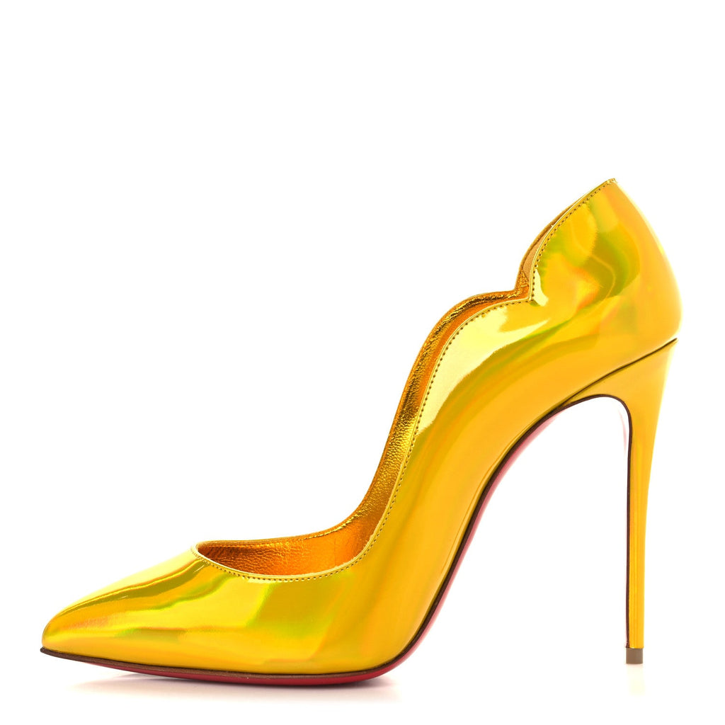 Christian Louboutin - Metallic Patent Hot Chick 100 Pumps