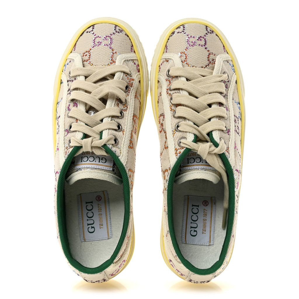 Gucci - Canvas Lame Crystal GG Monogram 1977 Tennis Sneakers