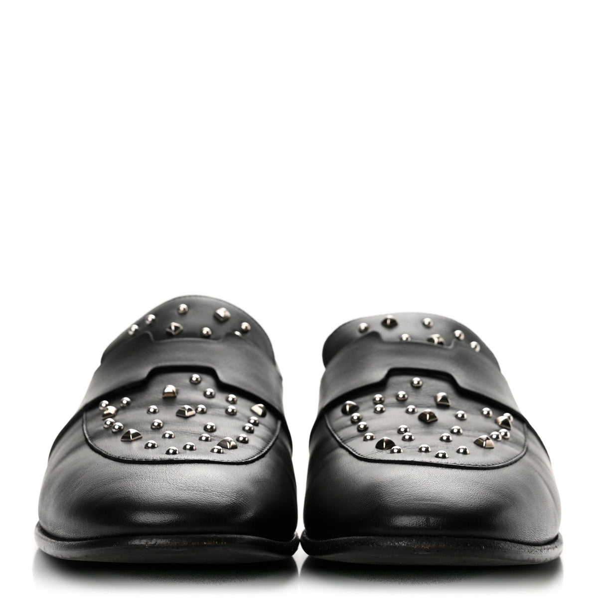 Hermès - Calfskin Studded Ancora Moccasin Loafers