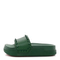 Christian Louboutin - Calfskin Studded Pool Fun Platform Flat Slide Sandals