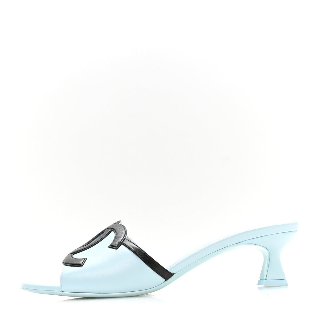 Chanel - Lambskin CC Cutout Mules