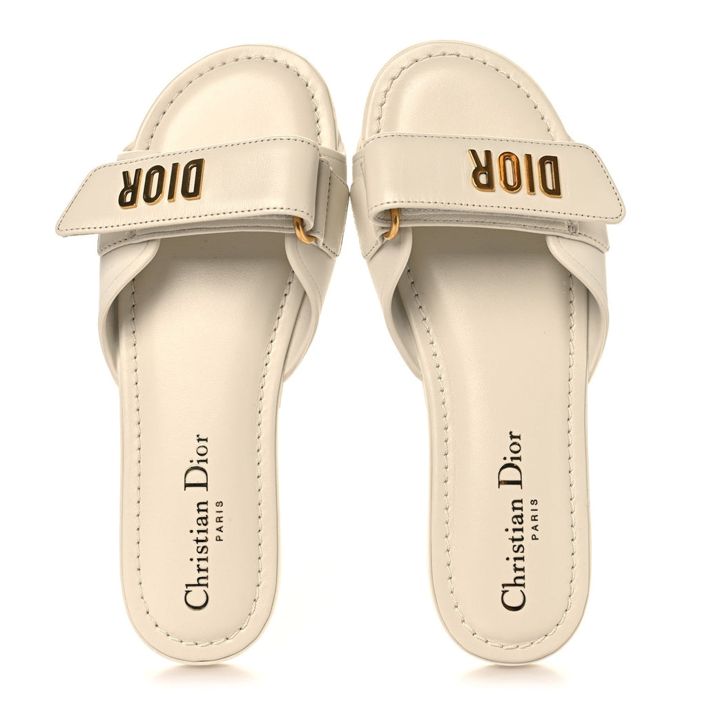 Dior - Lambskin Rubber Dioriviera Dioract Flat Slide Sandals
