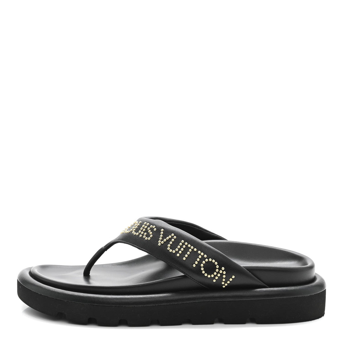 Louis Vuitton - Calfskin Logo Studded Pillow Flat Thong Sandals