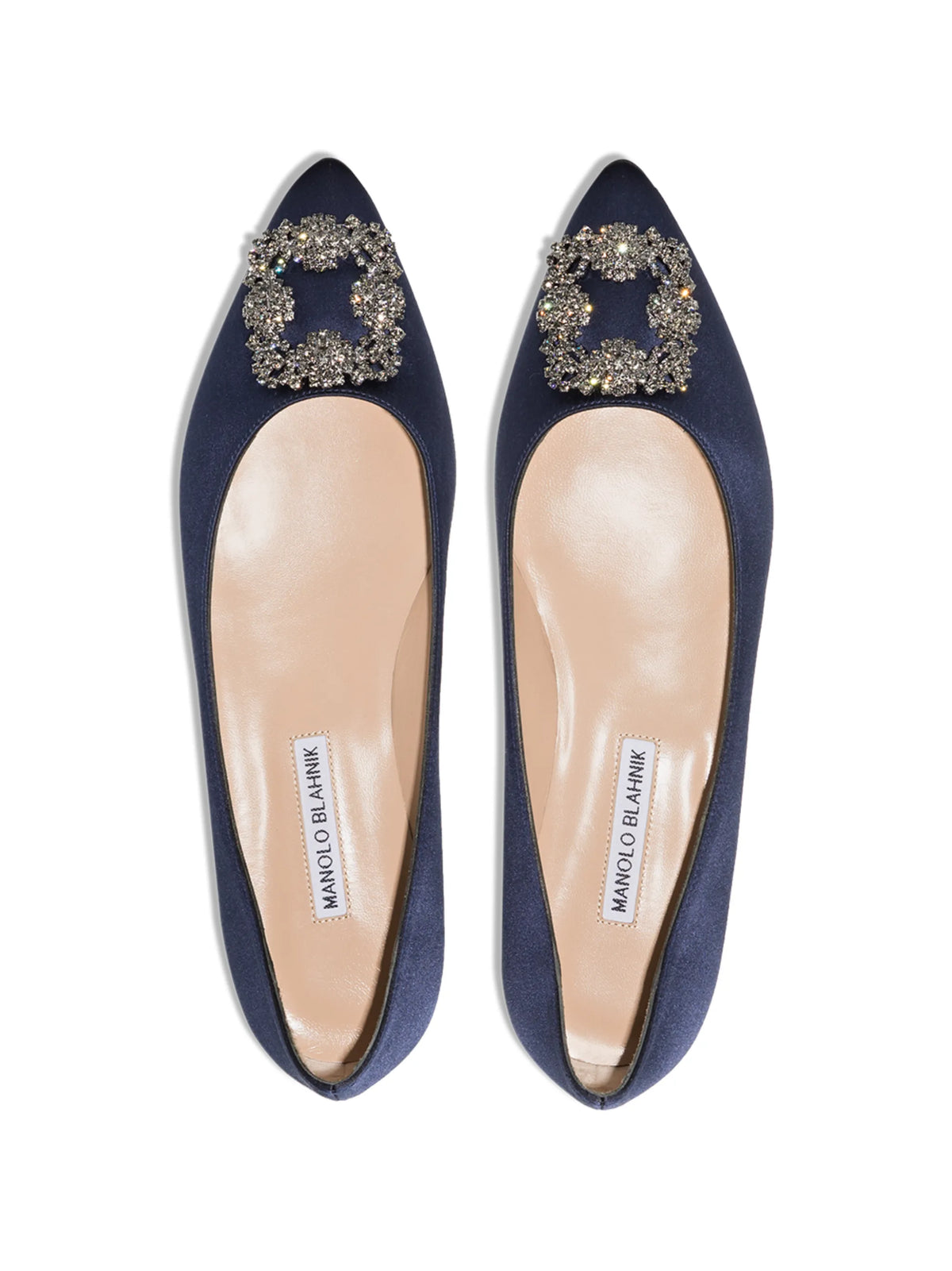 Manolo Blahnik - Hangisi Appliqué Flat Pumps