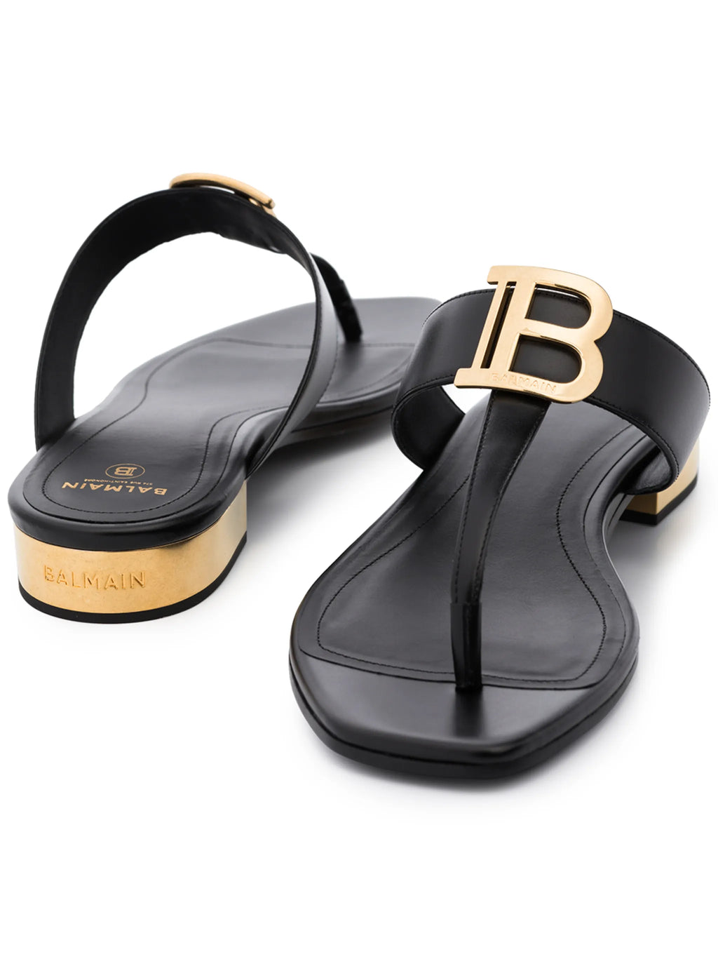 Balmain - B Appliqué Leather Sandals