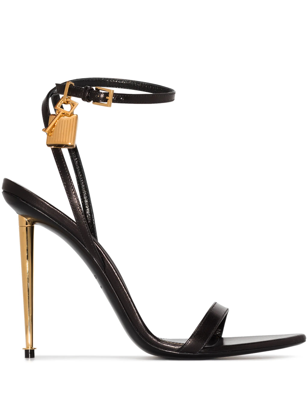 Tom Ford - Padlock 105mm Metallic Heel Sandals