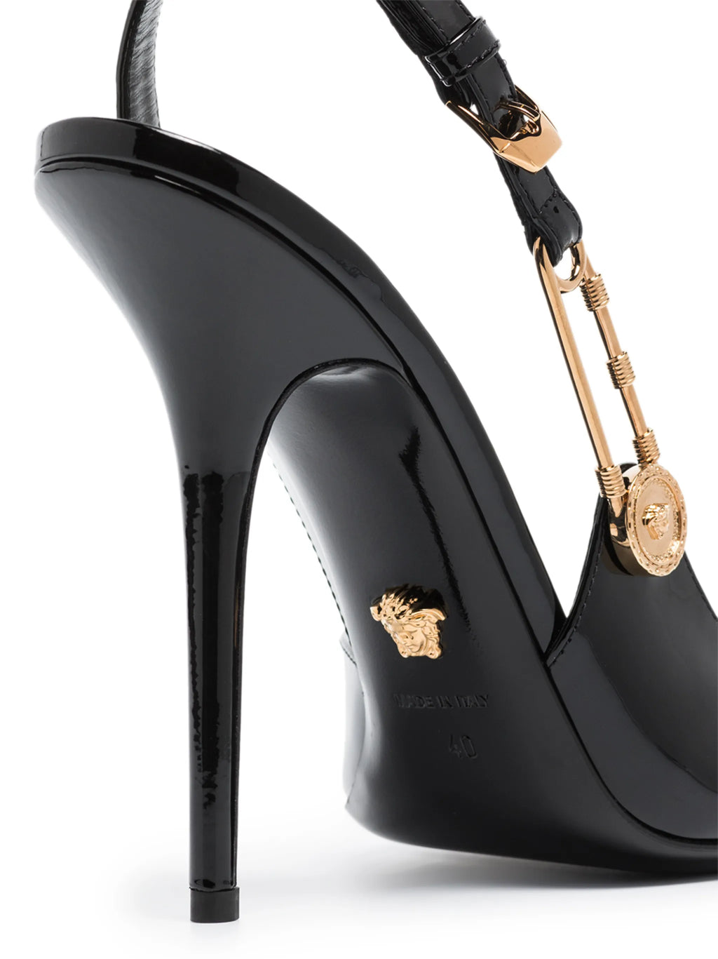 Versace - Safety-Pin 110mm Slingback Pumps