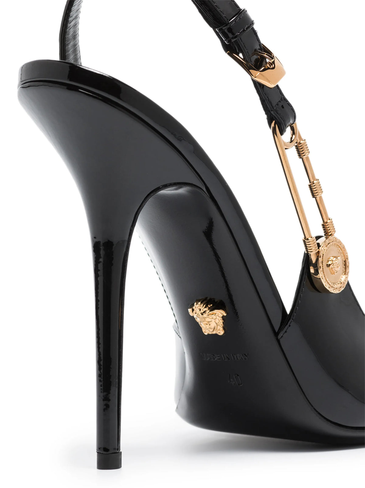 Versace - Safety-Pin 110mm Slingback Pumps