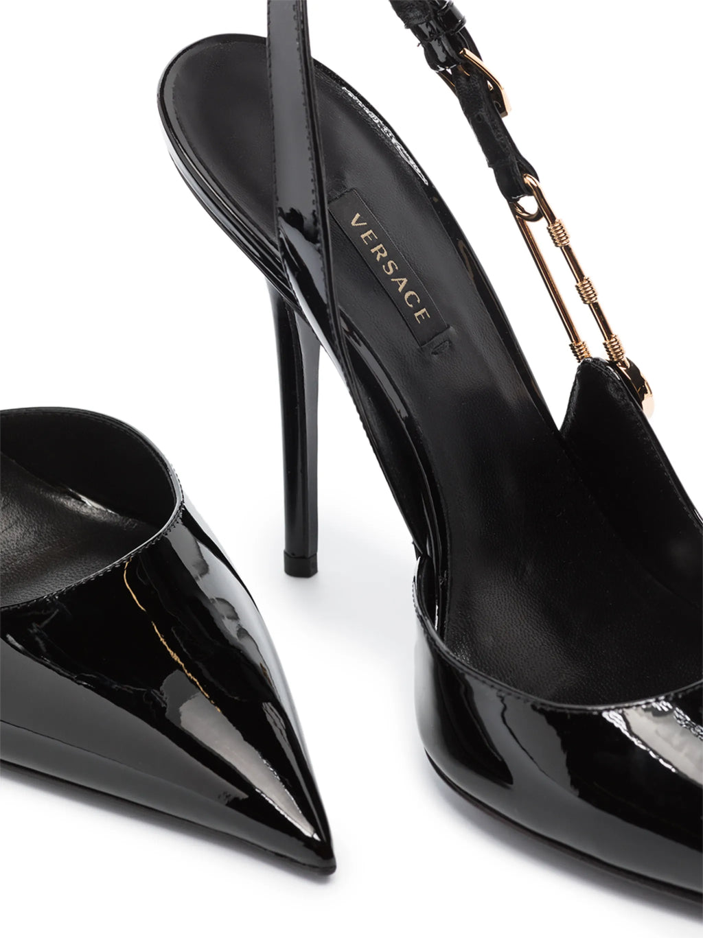 Versace - Safety-Pin 110mm Slingback Pumps