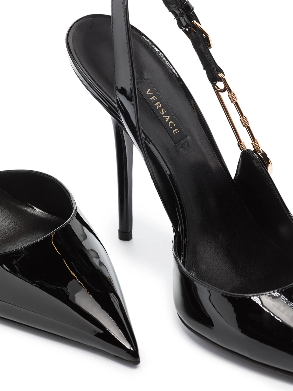 Versace - Safety-Pin 110mm Slingback Pumps