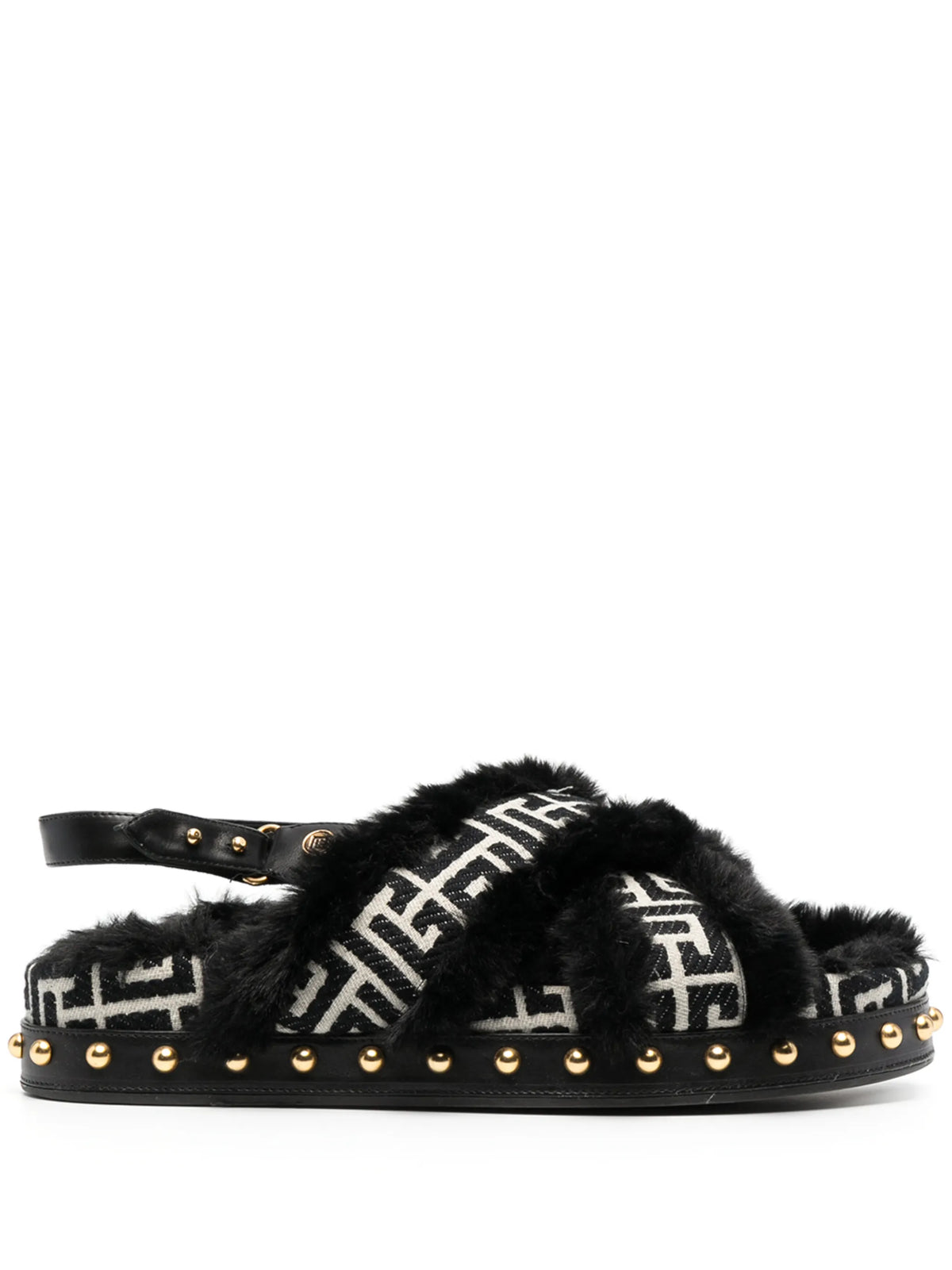 Balmain - Crossover Strap Flat Sandals