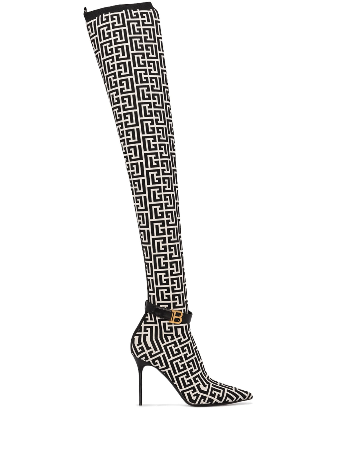 Balmain - Raven Monogram Thigh-high Boots