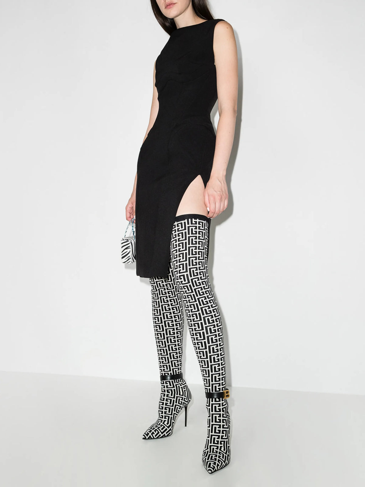 Balmain - Raven Monogram Thigh-high Boots