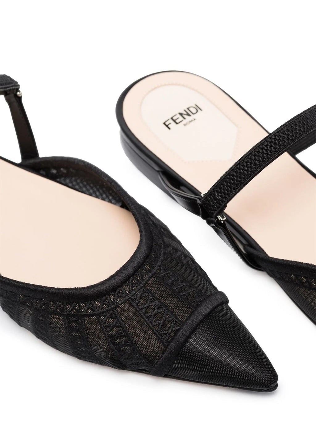 Fendi - Pointed Mesh Flat Pumps
