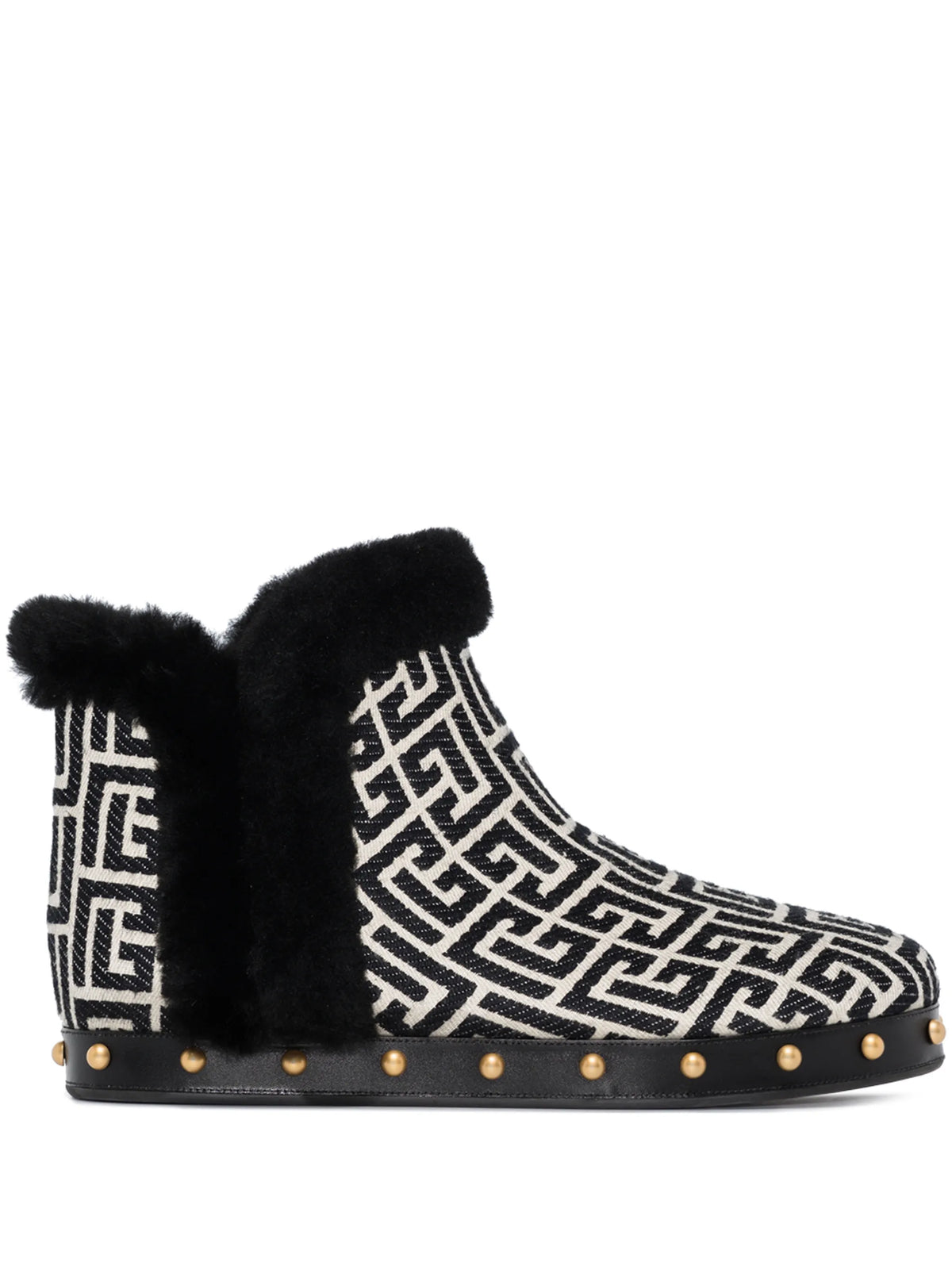 Balmain - Logo Shearling Ankle Boots
