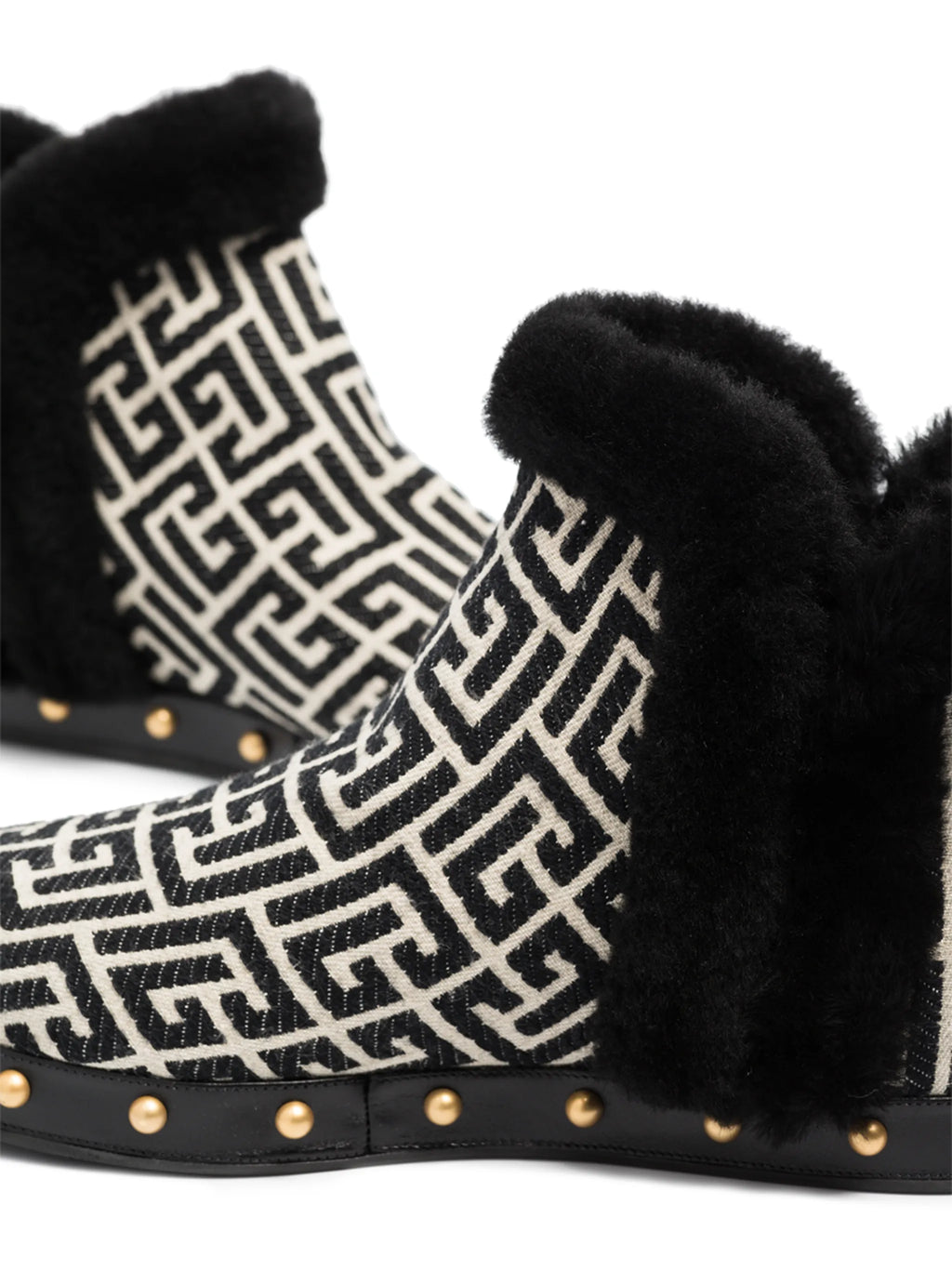 Balmain - Logo Shearling Ankle Boots