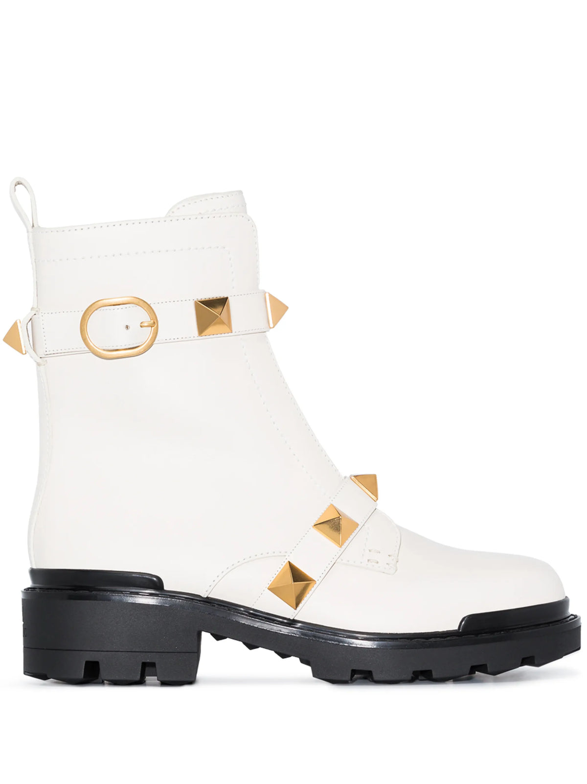Valentino - ROMAN STUD CALFSKIN COMBAT BOOT 40MM