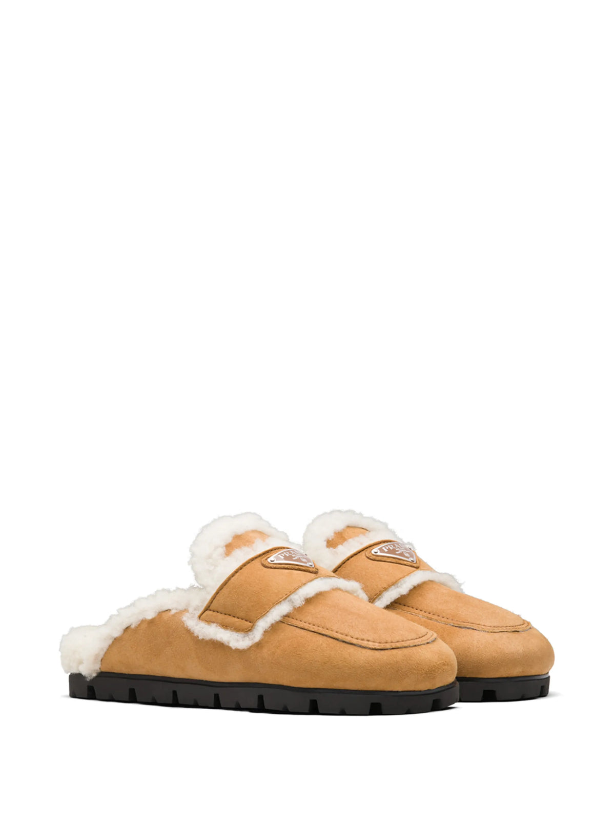 Prada - Triangle Logo Lined Slippers