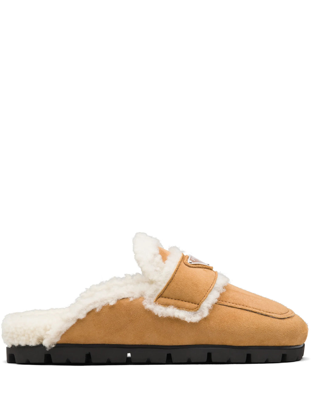 Prada - Triangle Logo Lined Slippers