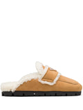 Prada - Triangle Logo Lined Slippers