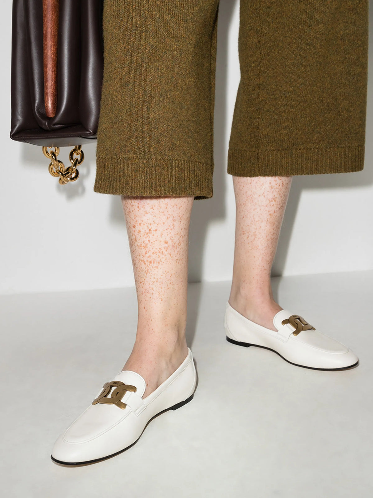 Tod's - Kate Gold-chain Leather Loafers