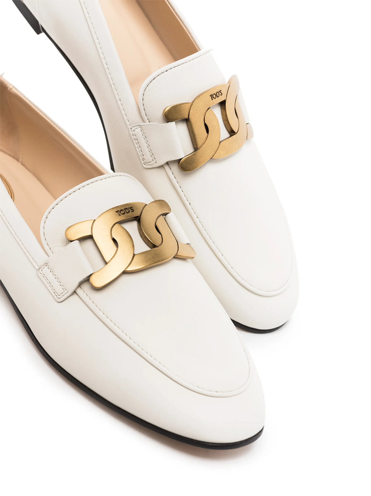Tod's - Kate Gold-chain Leather Loafers