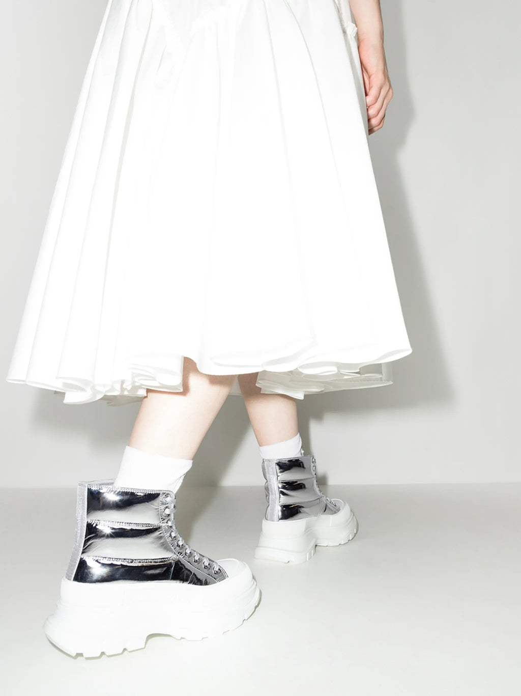 Alexander McQueen - Metallic Thread Slick Combat Boots