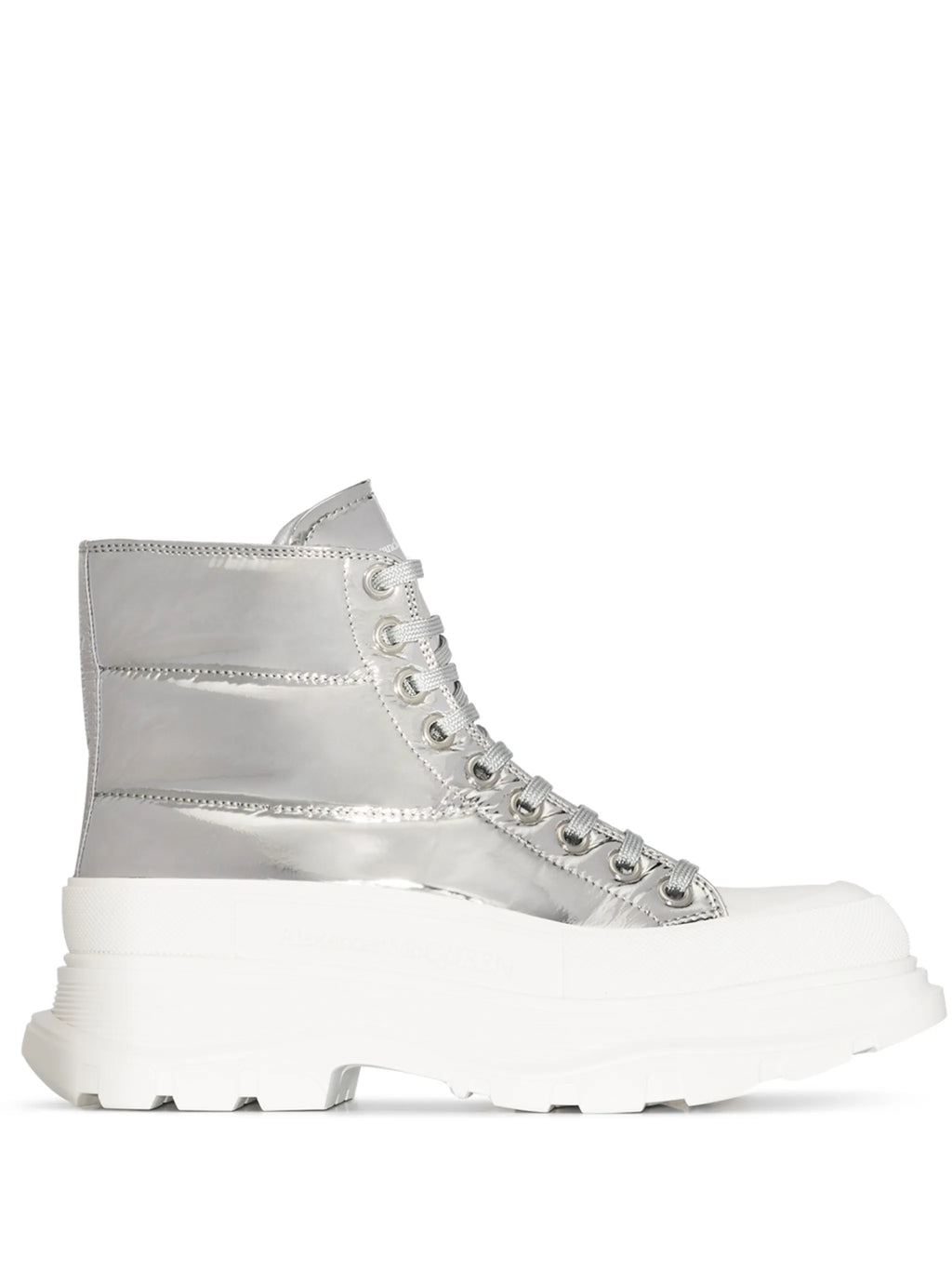 Alexander McQueen - Metallic Thread Slick Combat Boots