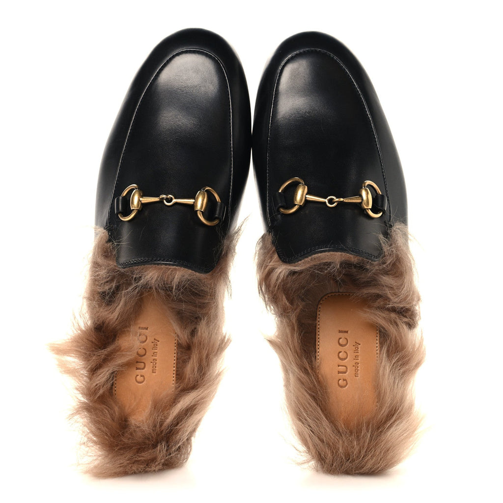 Gucci - Calfskin Fur Princetown Slippers