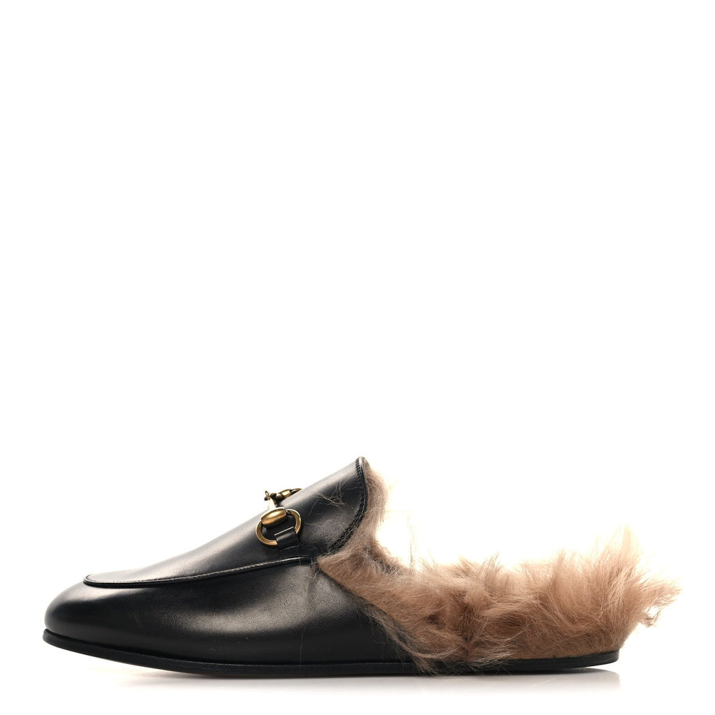 Gucci - Calfskin Fur Princetown Slippers