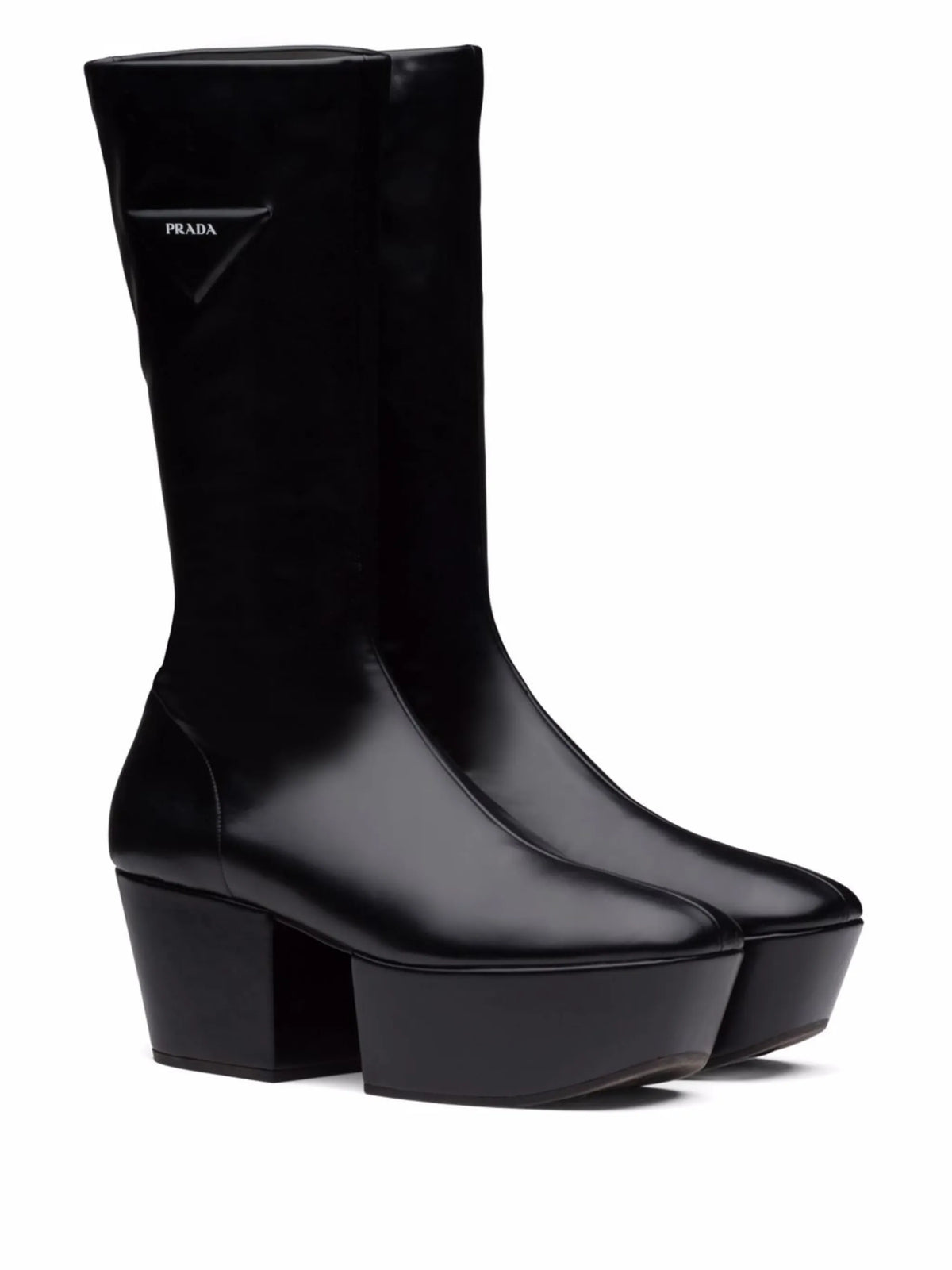 Prada - Triangle-logo Platform Boots