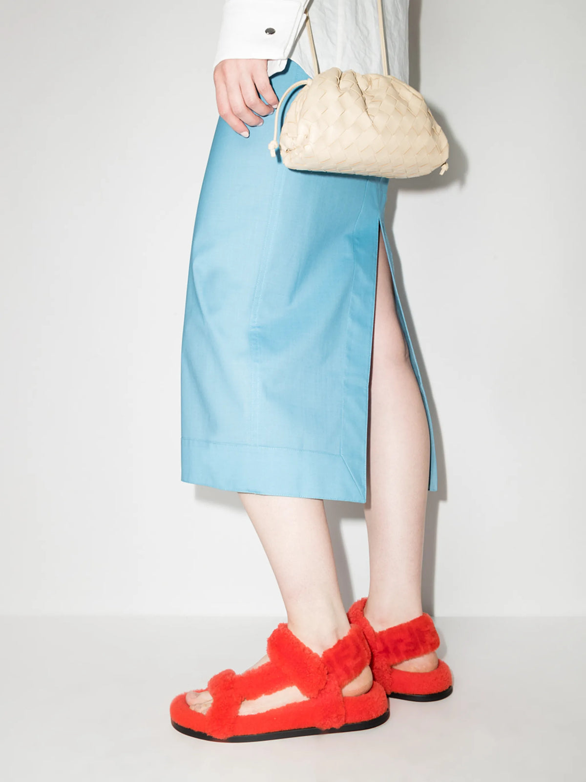 Fendi - Shearling-trim Open-toe Sandals