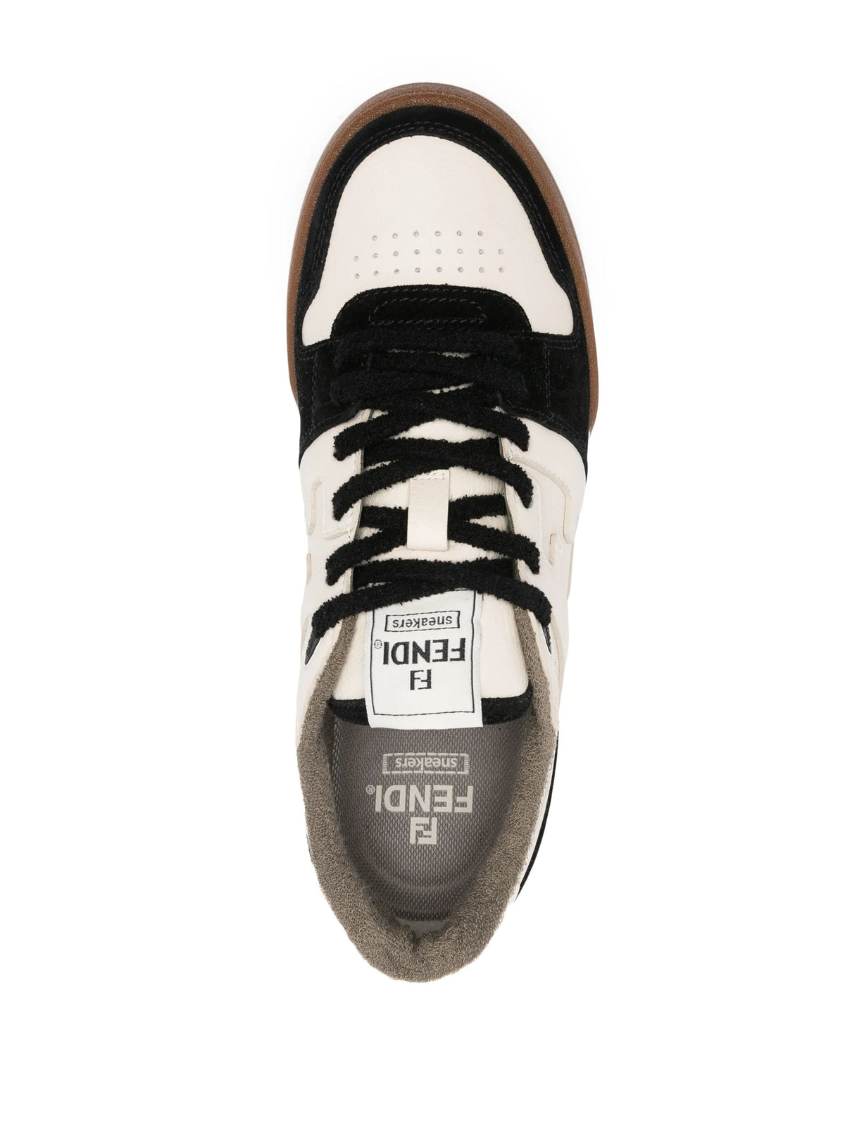 Fendi - Match Lace-up Leather Sneakers