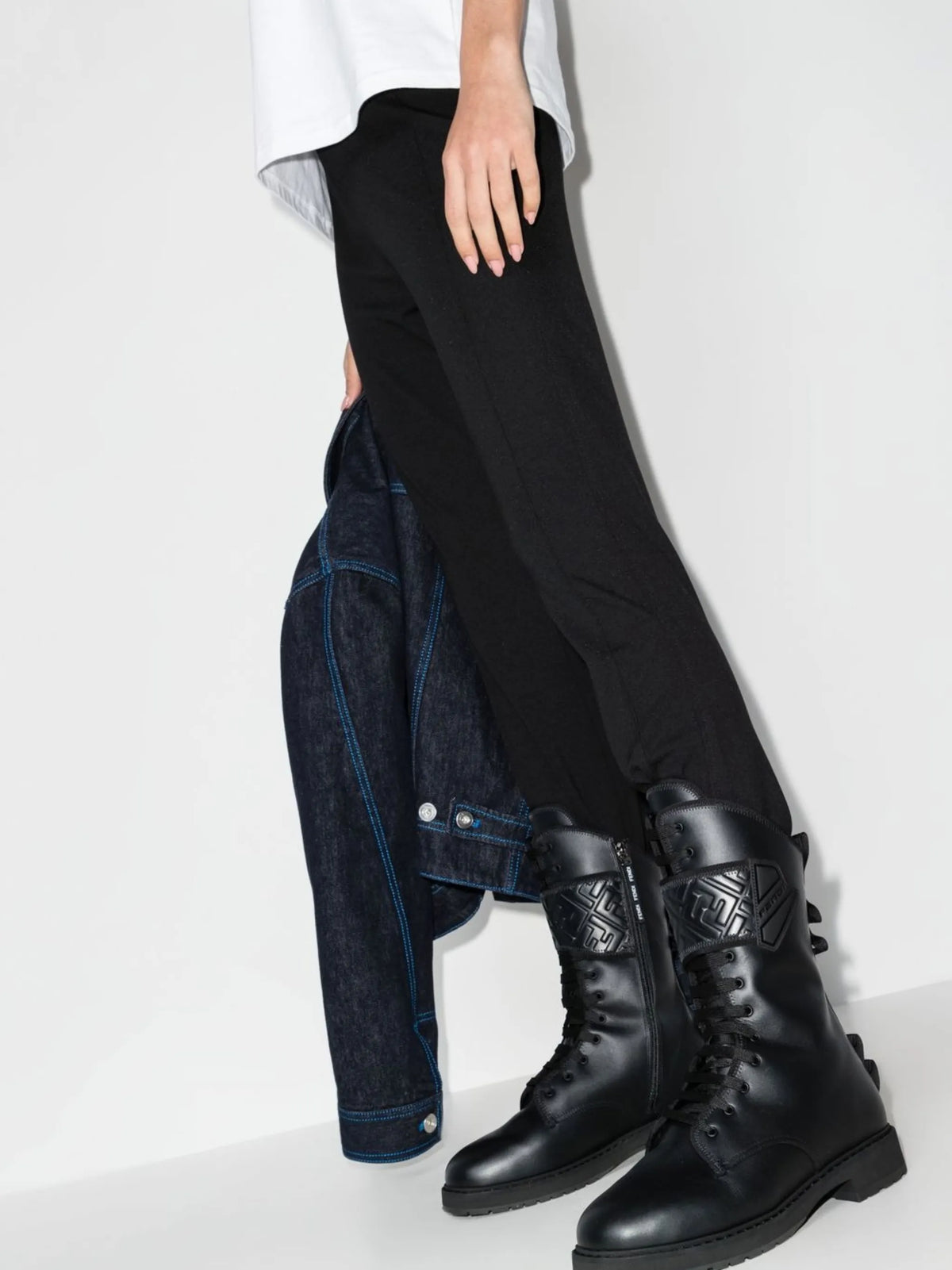 Fendi - Signature Lace-up Biker Boots