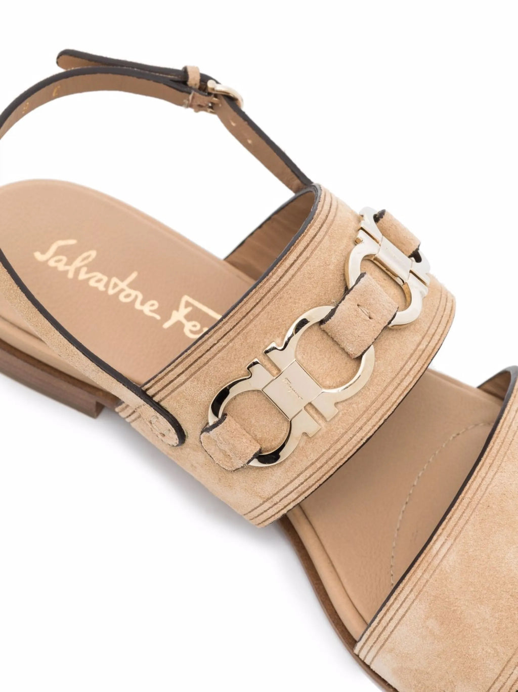 Ferragamo - Gancini-plaque Suede Sandals