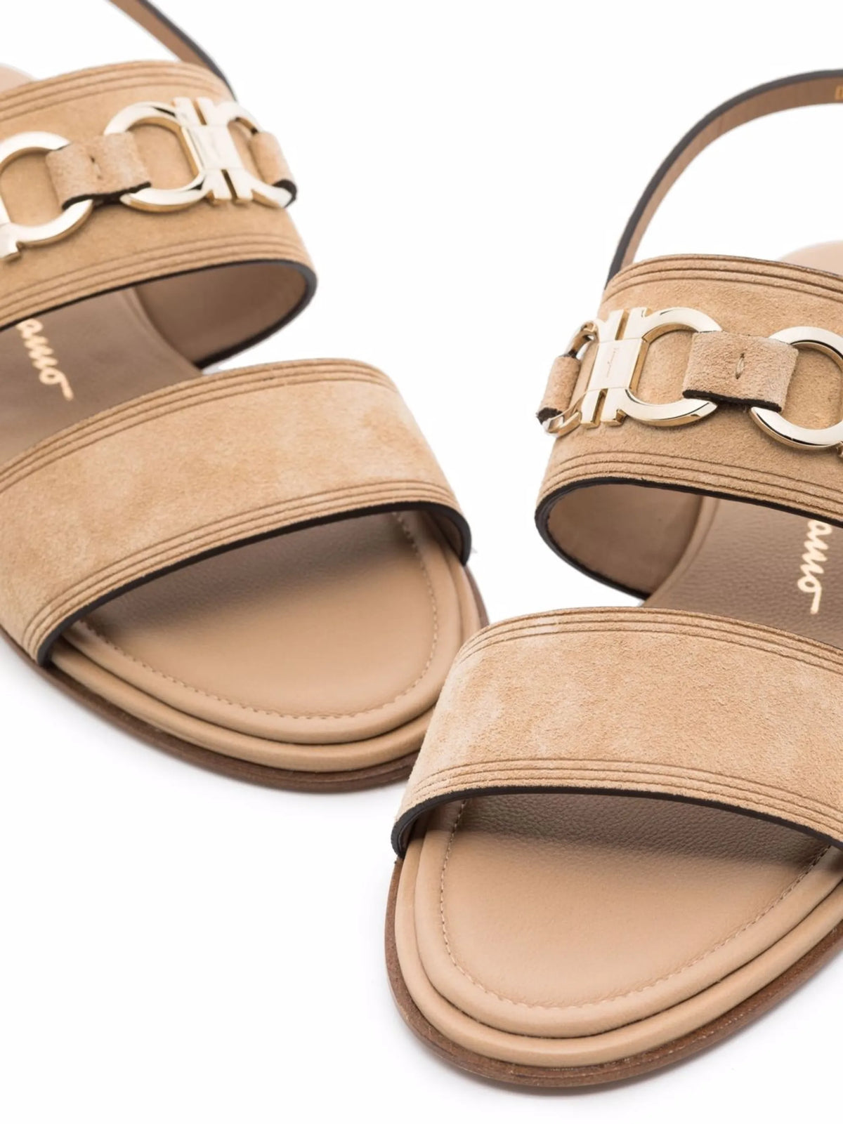 Ferragamo - Gancini-plaque Suede Sandals
