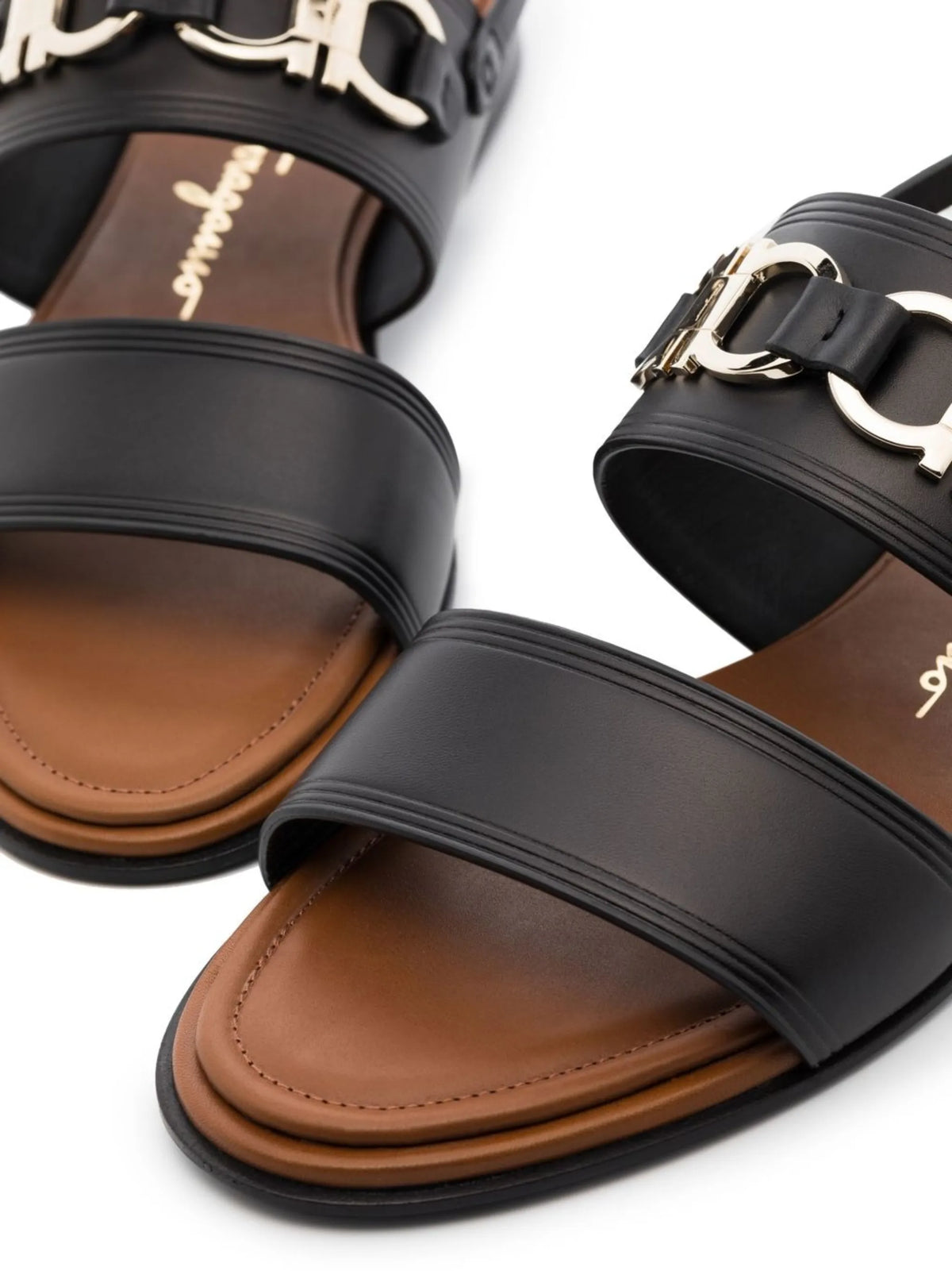 Ferragamo - Gancini-plaque Leather Sandals